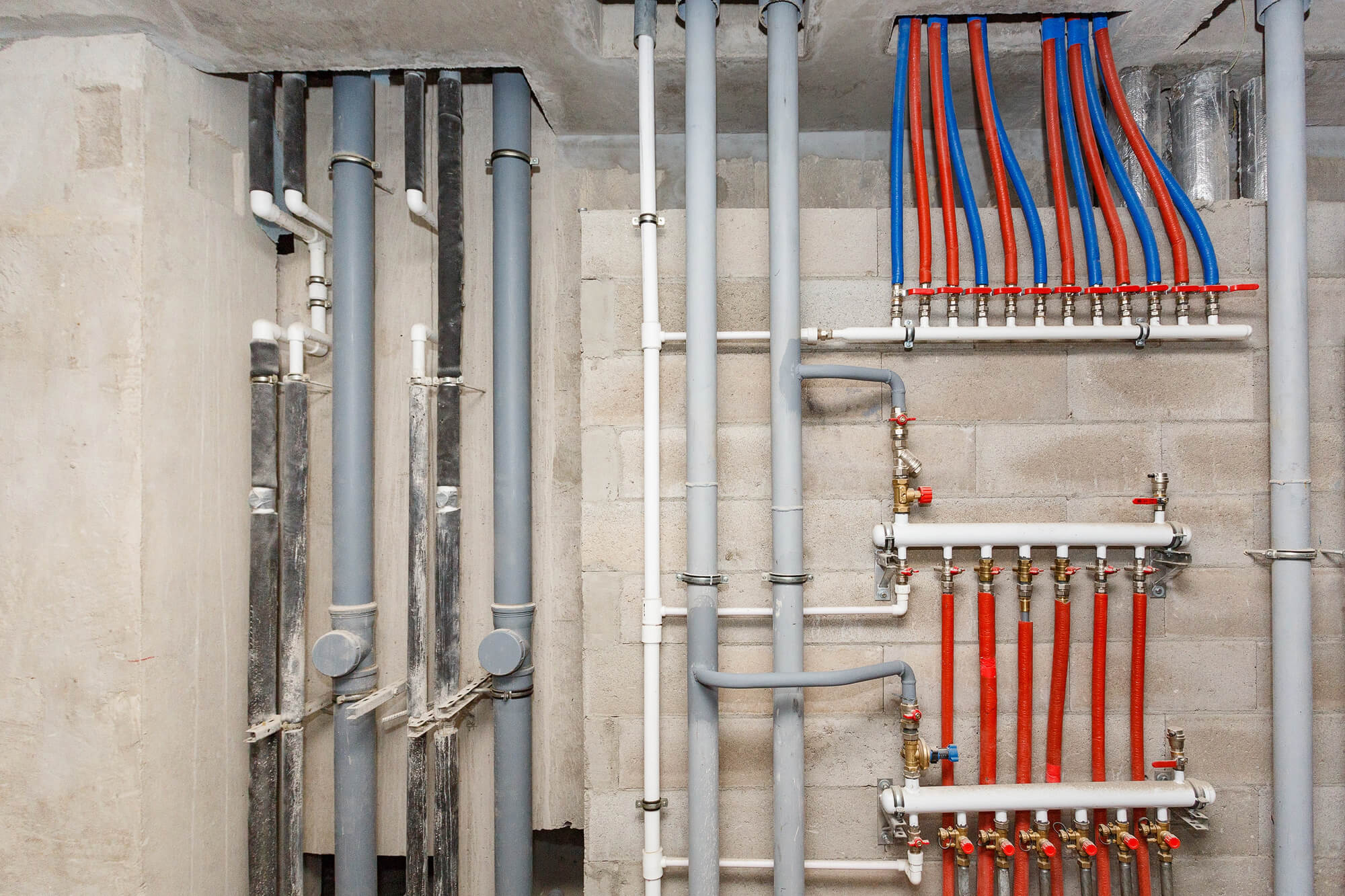 chantier de plomberie en cours